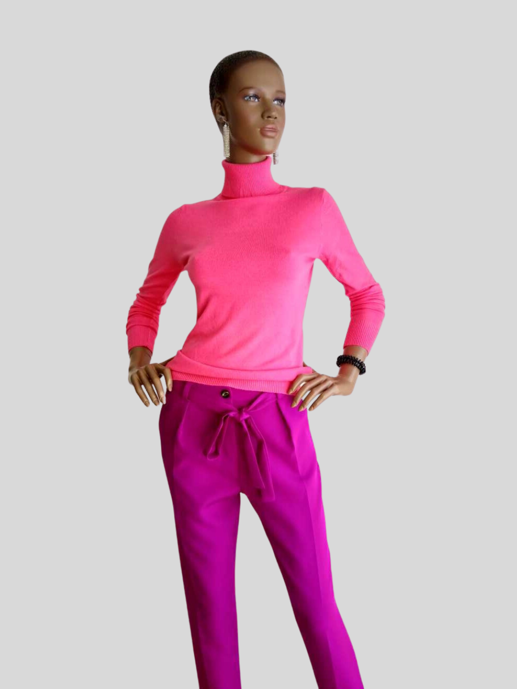 Pantalon ROSE FUCHSIA stylé avec ceinture à nouer – BUESSO