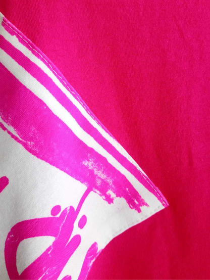 T-shirt ROSE FUCHSIA oversize imprimé