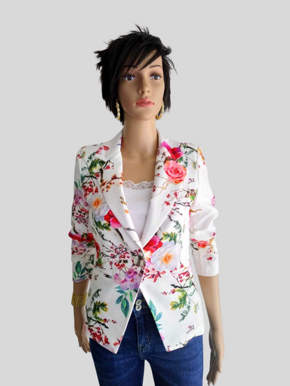 Blazer BLANC CASSÉ imprimé à fleurs