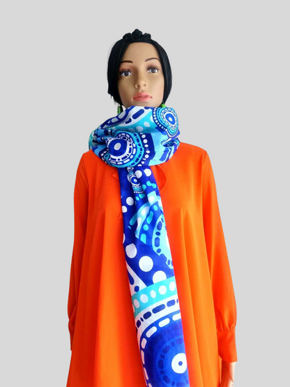 Foulard BLEU ÉLECTRIQUE imprimé