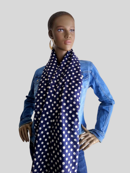 Foulard BLEU MARINE à pois