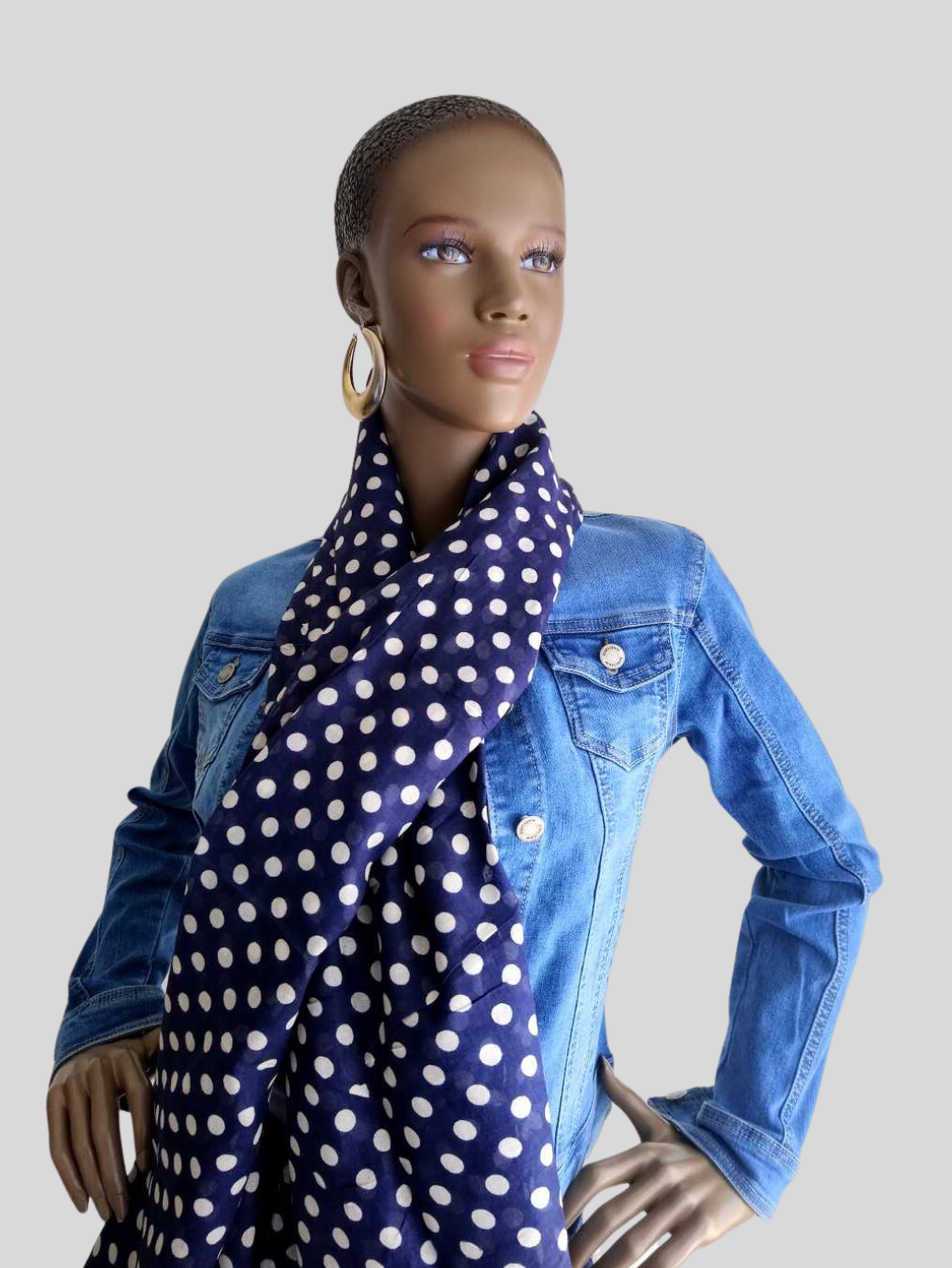 Foulard BLEU MARINE à pois