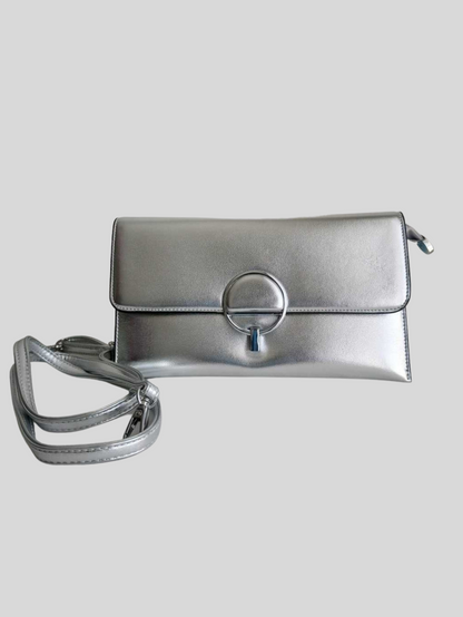 Sac ARGENTÉ en bandoulière ou pochette