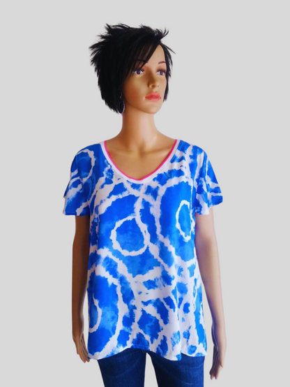 T-shirt imprimé BATIK BLEU PERSAN