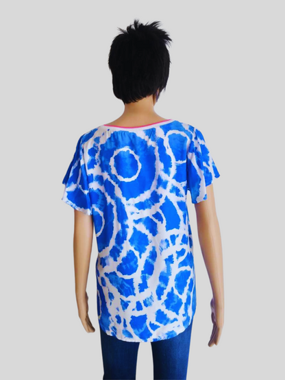 T-shirt imprimé BATIK BLEU PERSAN