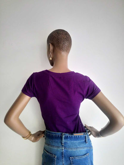 BUESSO - T-shirt VIOLET en coton avec strass