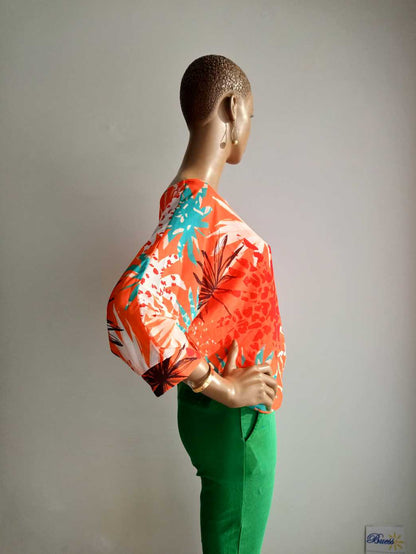 Blouse ORANGE imprimée à fleurs